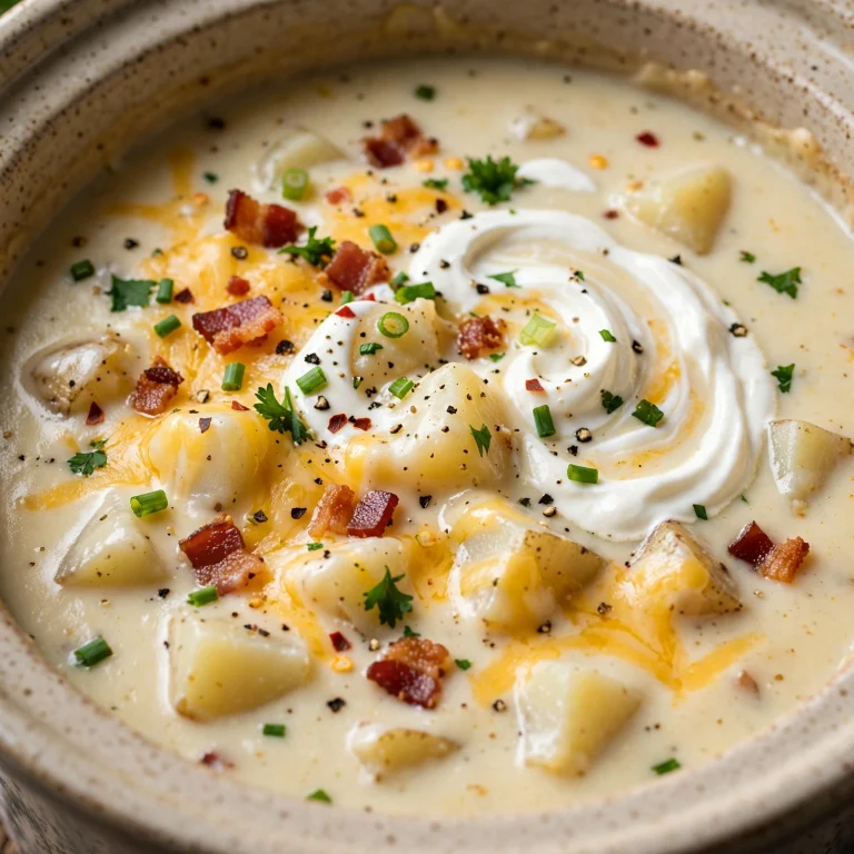 Easy Crockpot Potato Soup with Frozen Hash Browns