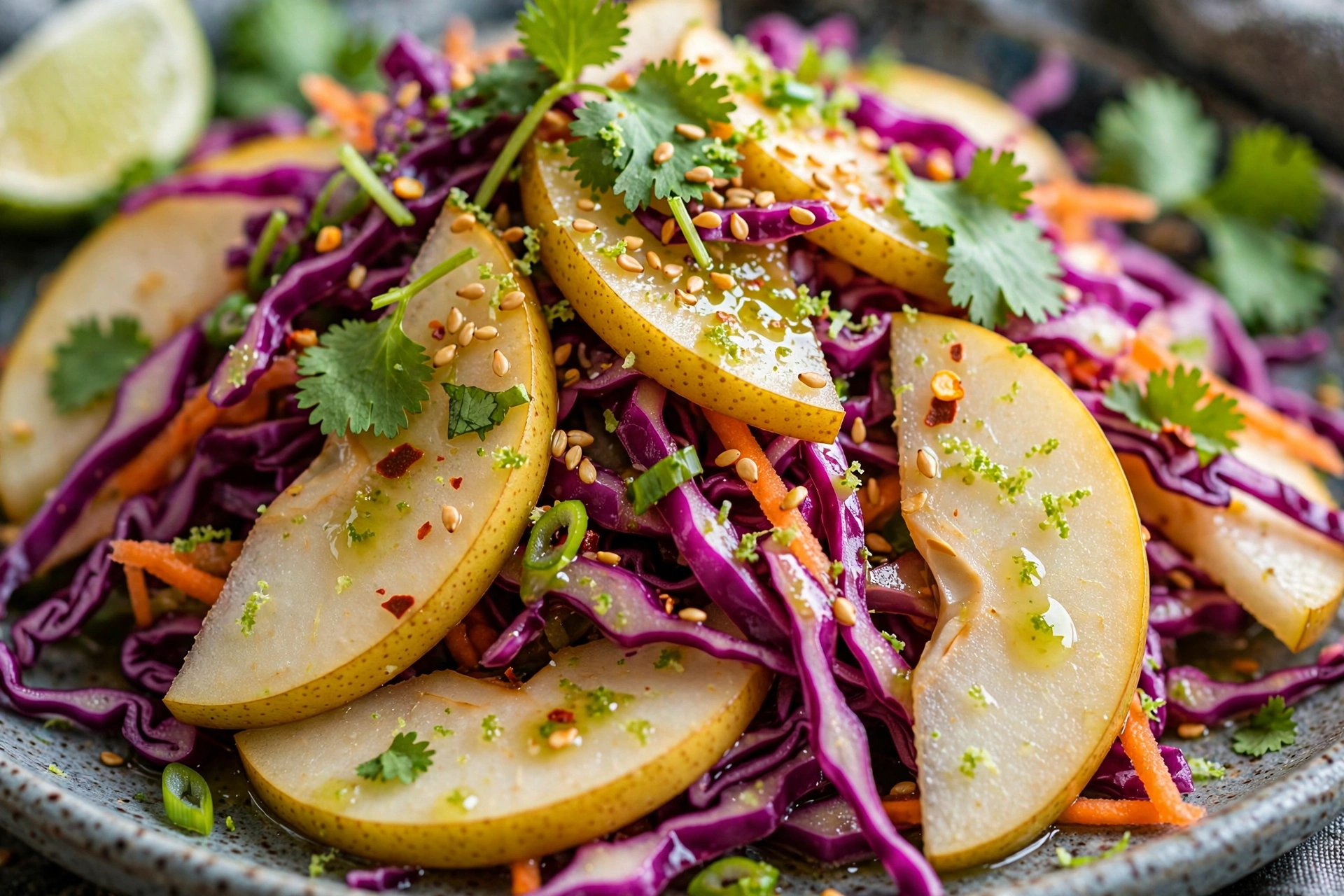 Asian Pear Slaw Recipe with Sesame Dressing