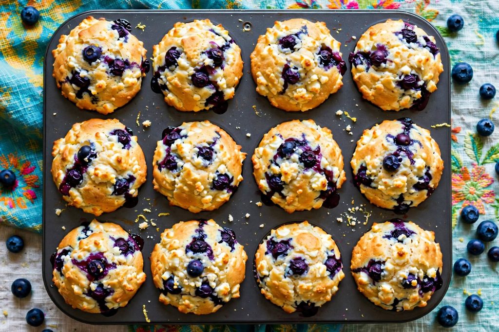 High-Protein Blueberry Cottage Cheese Muffin