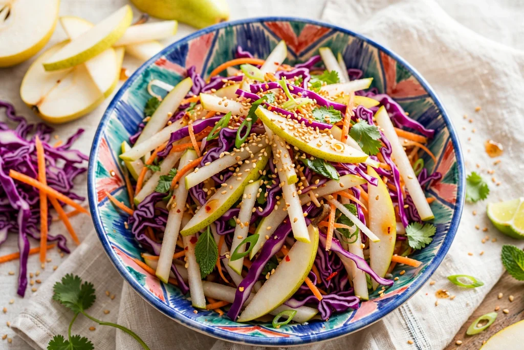 Asian Pear Slaw Recipe with Sesame Dressing