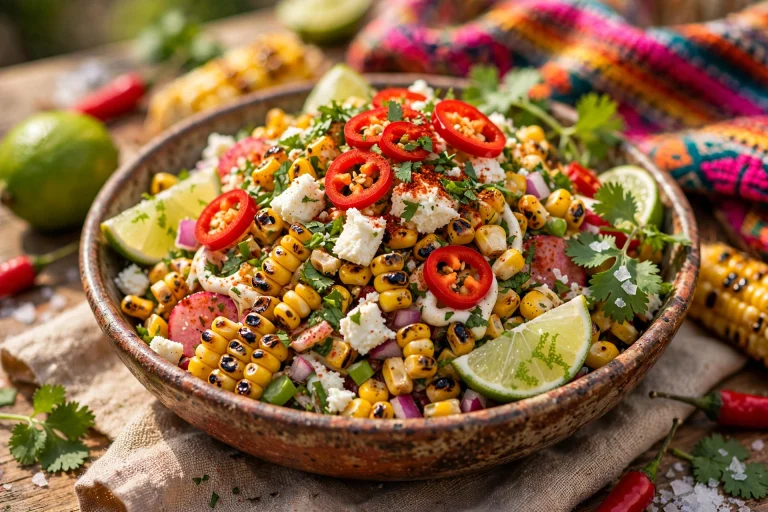 Creamy Mexican Street Corn Salad Recipe – 20 Minute BBQ Side