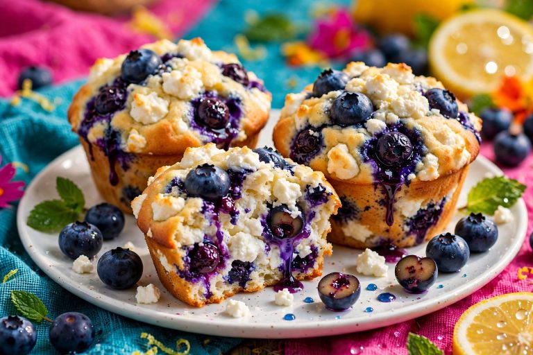 High-Protein Blueberry Cottage Cheese Muffin