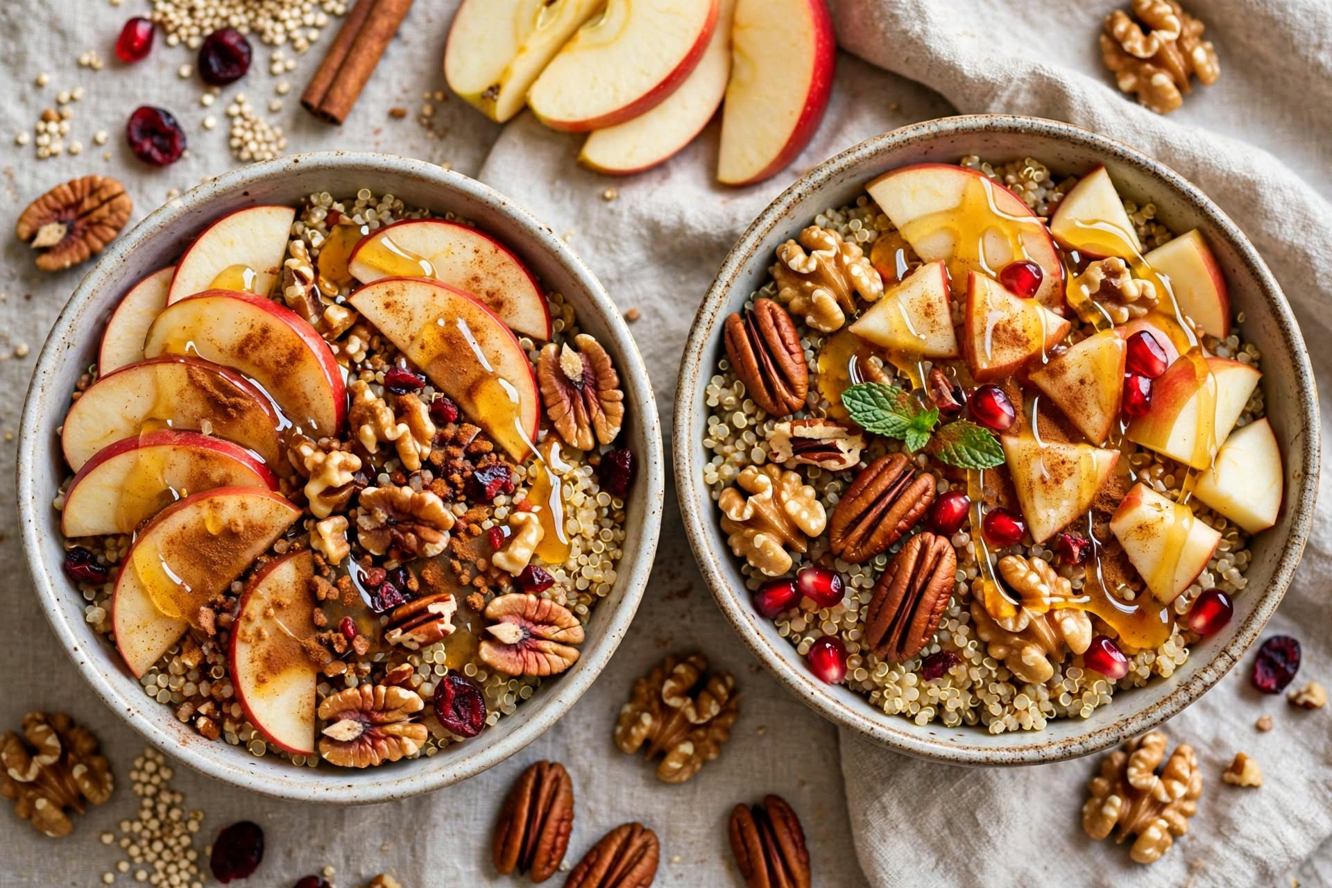 This Cinnamon Apple Breakfast Quinoa is warm, healthy & protein-packed!