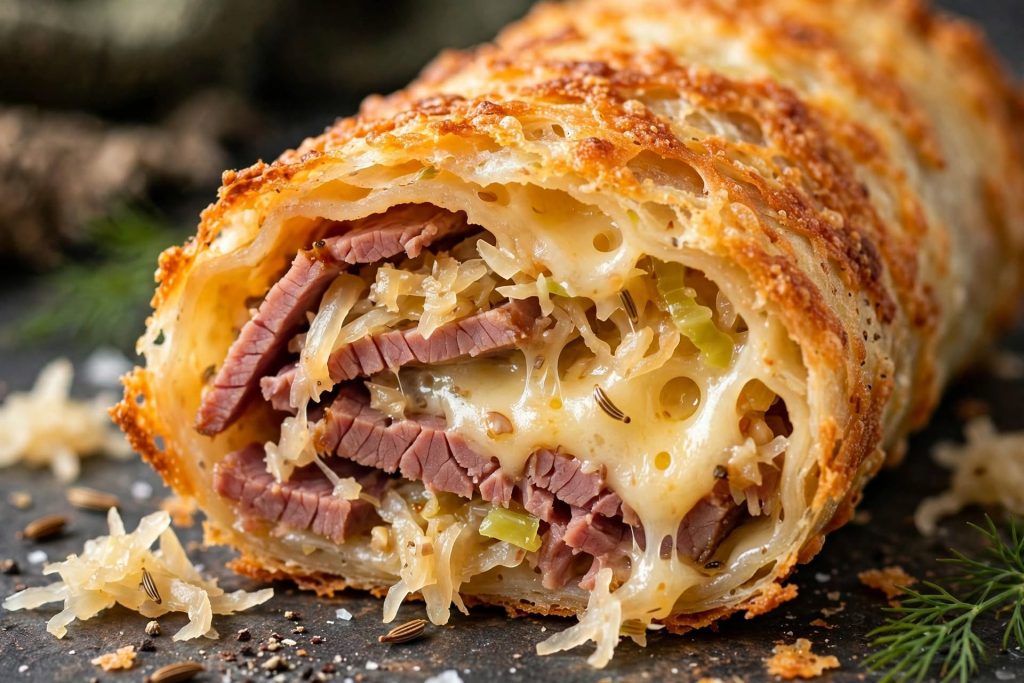 Keto Crispy Reuben Roll-Ups