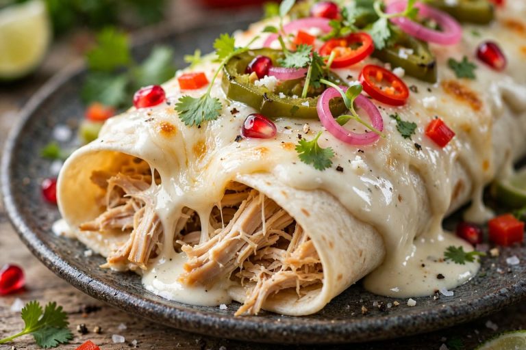 Easy Creamy White Chicken Enchiladas with Rotisserie Chicken